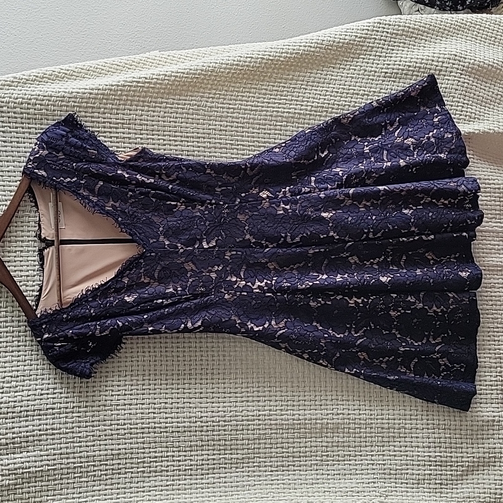Eliza J Fit and Flare Dress in Navy - Picture 5 of 11